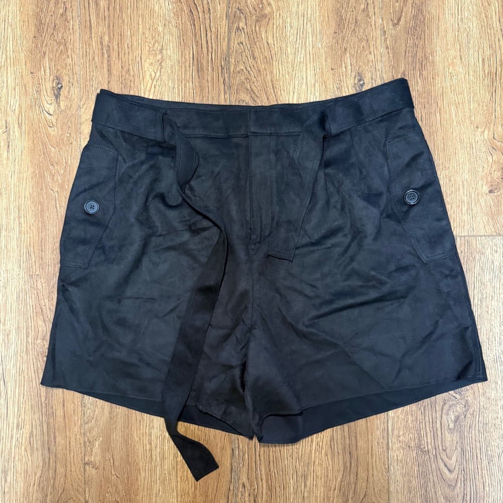 Banana‎ Republic Velour Shorts Belted Tie Waist Womens Size 16 Business Casual